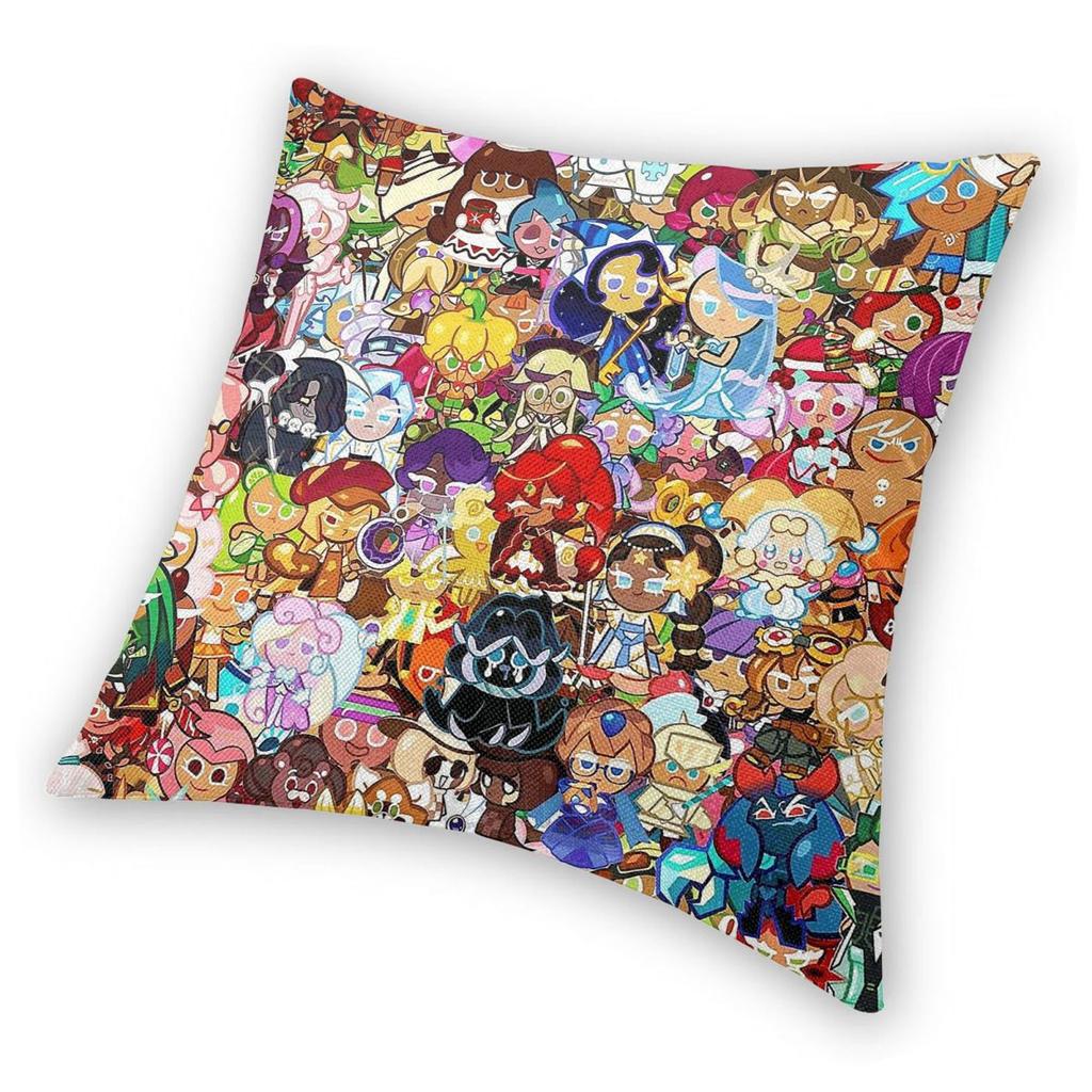 Cookies Run All Characters Square Pillowcase Polyester Linen Velvet Pattern Zip Decorative Pillow Case Sofa Seater Cushion Cover
