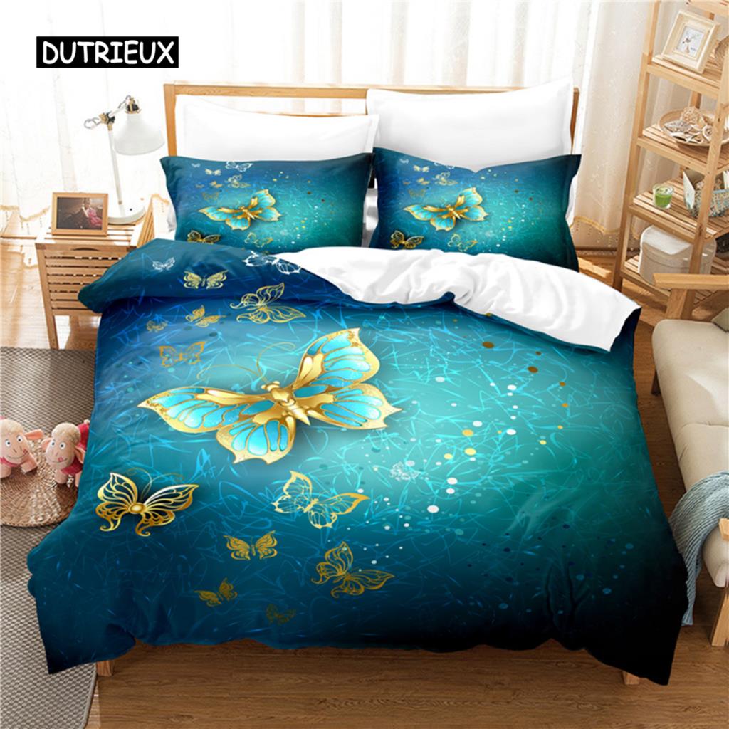 Комплект постельного белья Pretty Butterfly, комплект пододеяльников, постельное белье с 3D-печатью, комплект постельного белья размера Queen, модный дизайн