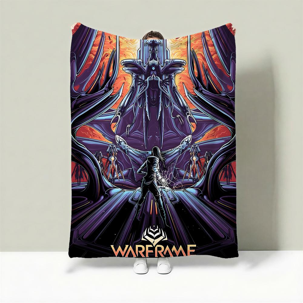 Game W-Warframe Throw Lightweight 240g Flannel Blanket Soft Skin-friendly for Summer Cooling
