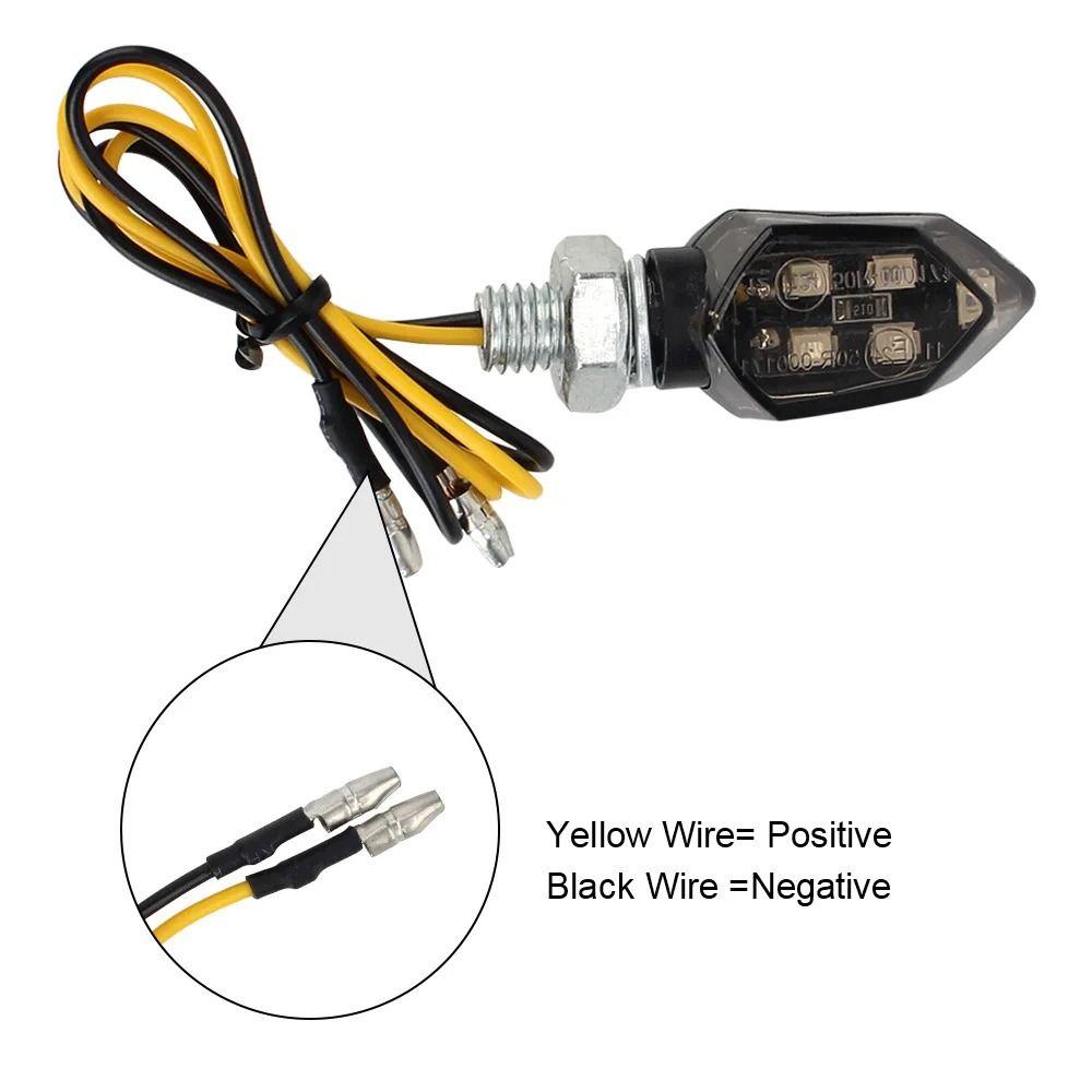 1Pair Mini LED Indicators Light Universal Amber Blinker Motorcycle Motorbike Accessory