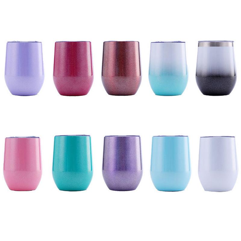 USA Personalized Vacuum Insulated Stainless Steel 12oz Wine Tumbler with Lid