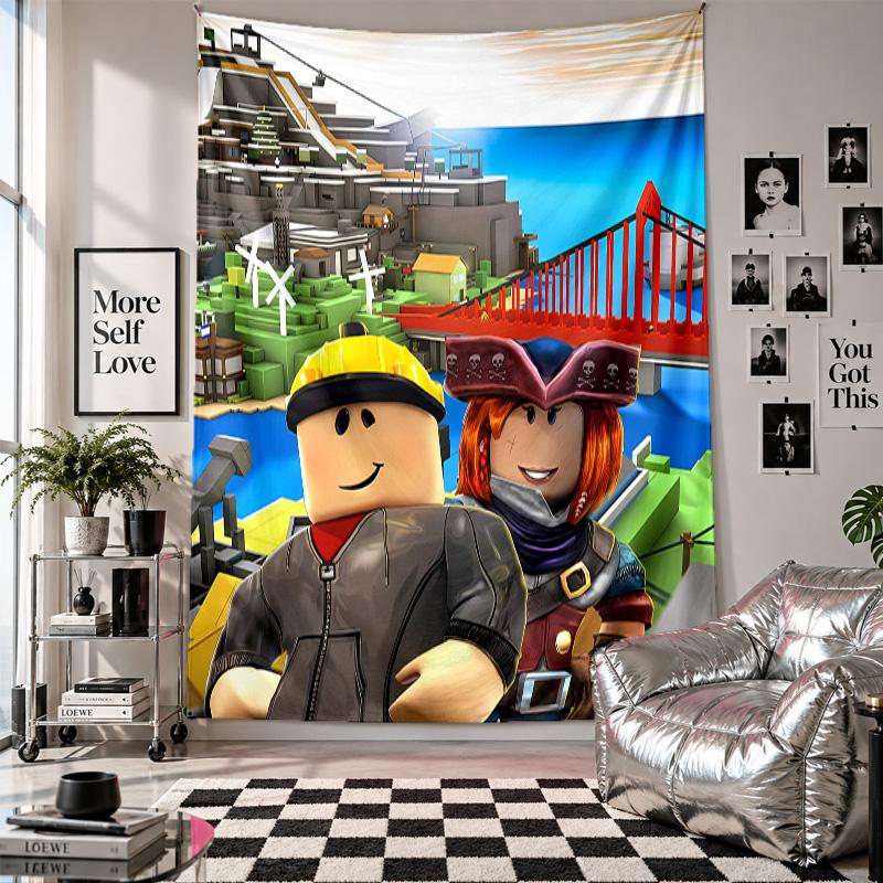 Wall TapestryRoblox Art Hanging Cloth Decorative Background Cover for Room Decoration