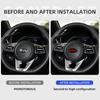AADU1 1PCS Car Steering Wheel Center Sticker For Kia K2 K3 K5 Rio Soul Sportage Car Interior Stickers Decoration Accessories