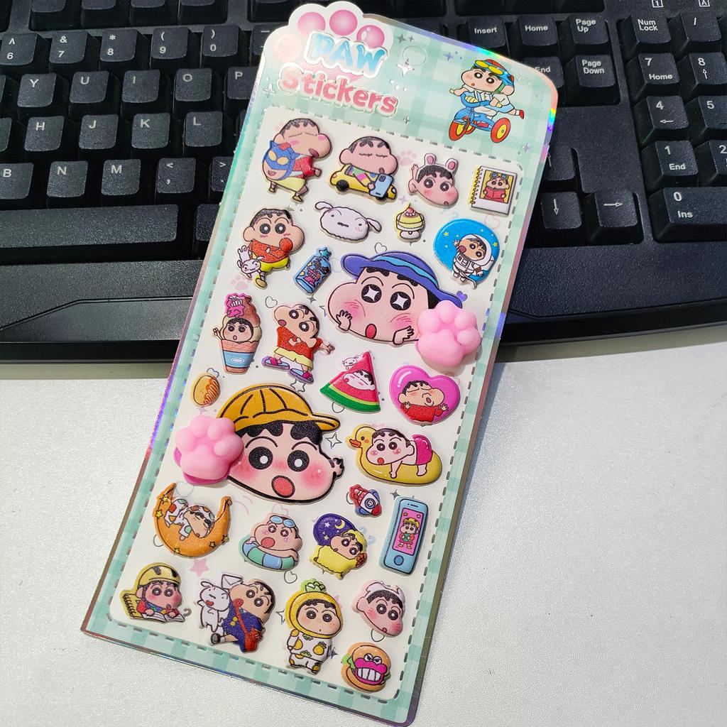 Hot Cute Crayon Shinchan soft three-dimensional stickers, suitable for DIY crafts, laptops, and other decorative stickers
