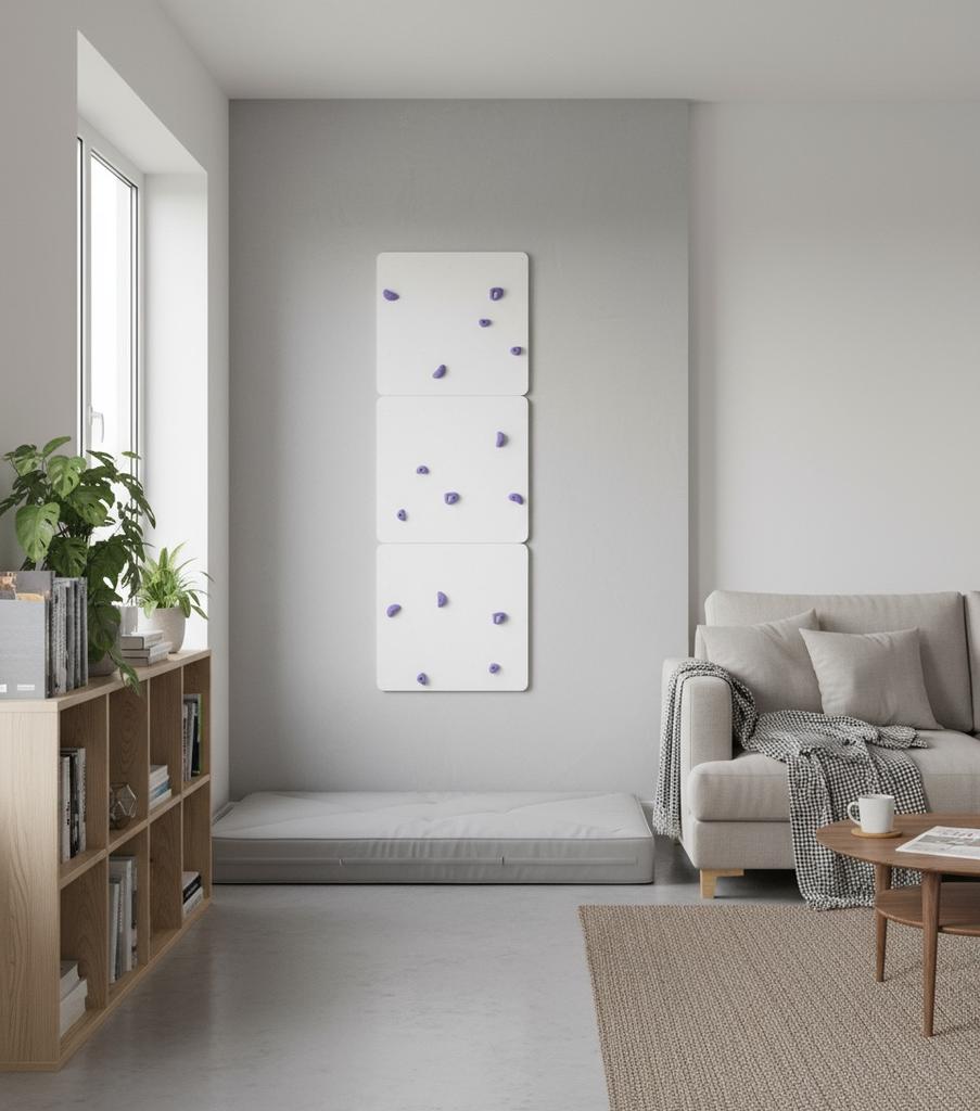 Скалодром Квадрат 3 Белый - Захваты Фиолетовый