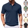 Мужская рубашка-поло в стиле business casual, с коротким рукавом, из вязаного полотна, мягкая, дышащая, удобная посадка, классический воротник, планка на пуговицах