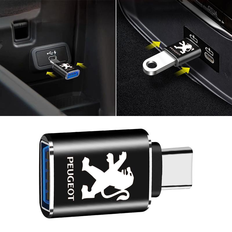 1 шт. Автомобильный USB Type C кабель-конвертер Адаптер для зарядки Автомобильные аксессуары Для Peugeot 308 408 508 RCZ 208 3008 2008 206 207 108 406 407 408 206 208 306 307