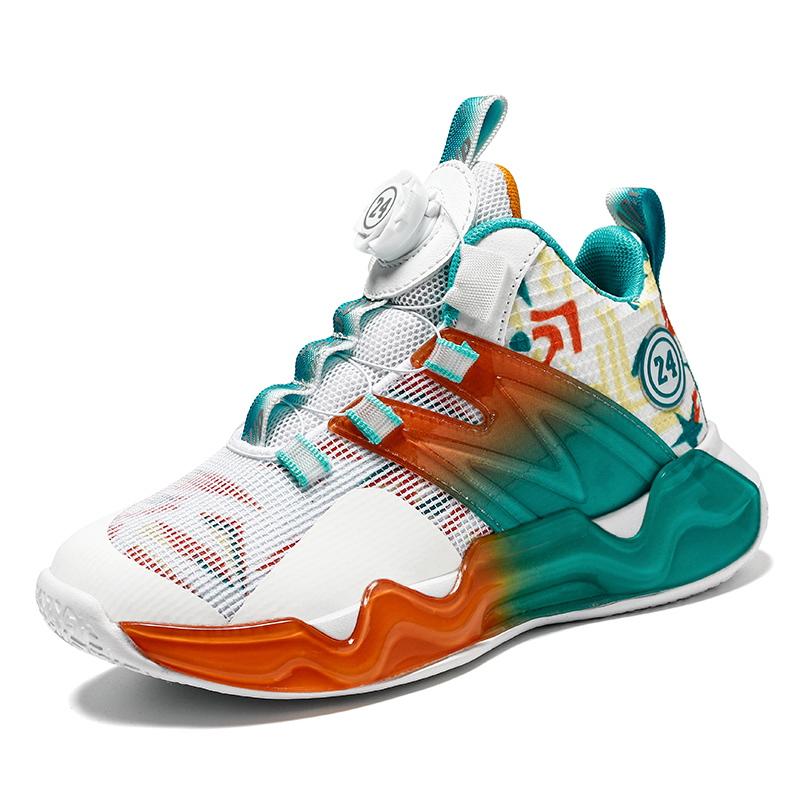 Детская обувь Кроссовки для баскетбола для мальчиков с сетчатой поверхностью, дышащие, износостойкие, нескользящие, с пружинящей спиной, спортивные кроссовки для бега