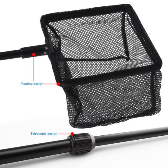 Fishing Landing Net with Telescoping Pole Long Handle Multipurpose Swimming Pool Leaf Skimmer Net Ultra Fine Mesh Netting Bag