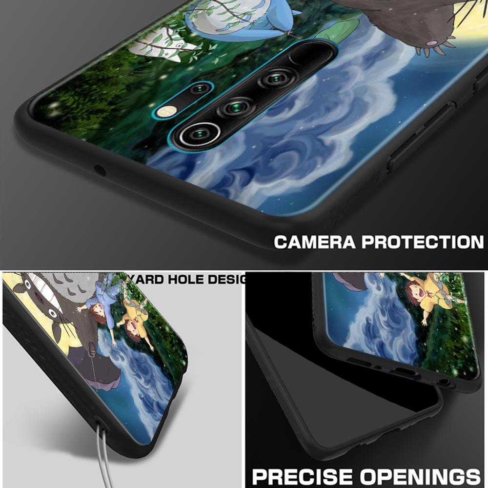 Милый чехол для телефона Studio Ghibli Тоторо Миядзаки с аниме для Xiaomi Redmi Note 9 9T 10 11 11E 8 7 Poco M3 M4 Pro 5G, черные чехлы