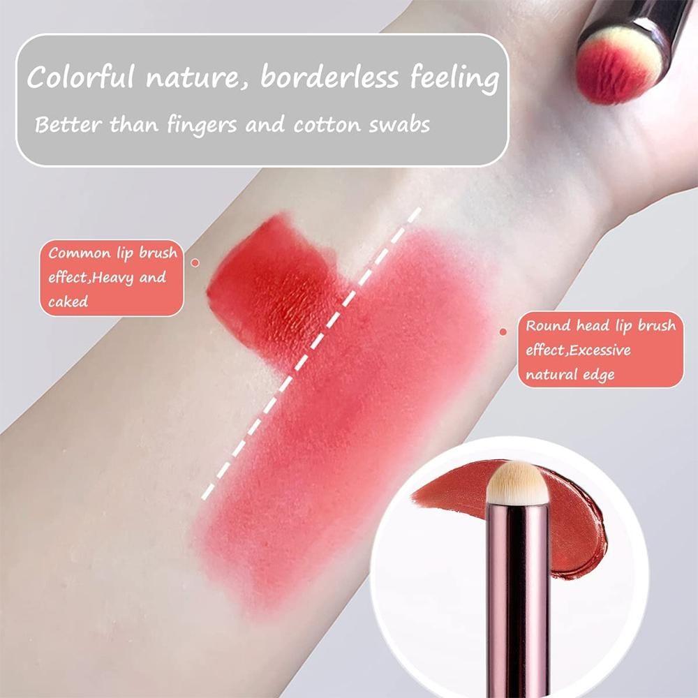 Круглая кисть для губ Кисть для помады Портативный консилер для размазывания Карандаш для губ Инструмент для макияжа Кисть для губ Мягкие волосы Безопасная для кожи сухая и влажная нелипкая пудра