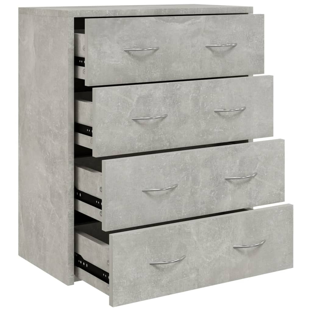 Vidaxl Komoda Z 4 Szufladami, 60 X 30,5 X 71 Cm, Szarość Betonu