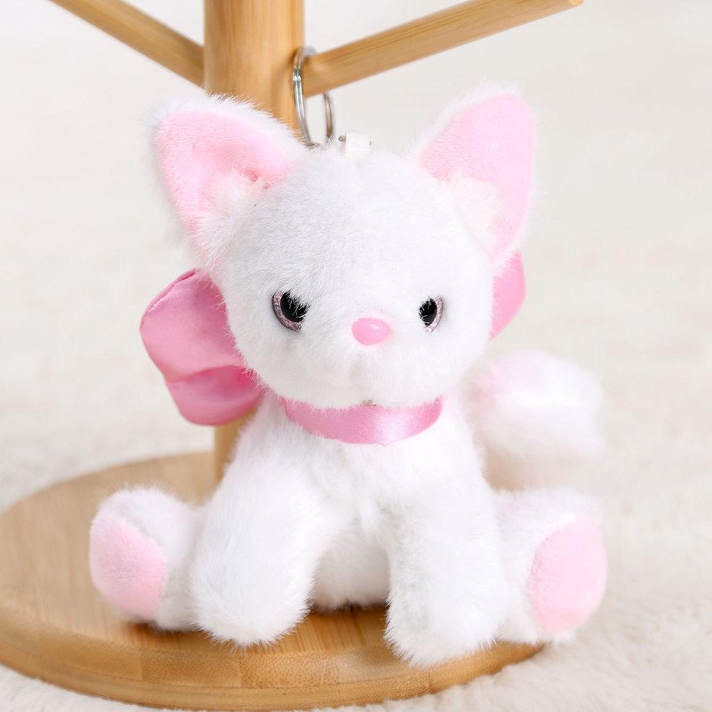 Stuffed Cat Keychain With Pp Cotton Filling For Backpack And Gift