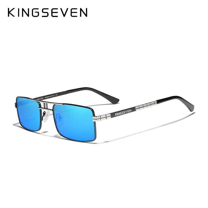 Новое поступление, поляризационные солнцезащитные очки KINGSEVEN, винтажная оправа из нержавеющей стали, брендовая прямоугольная конструкция, солнцезащитные очки для вождения и рыбалки N760