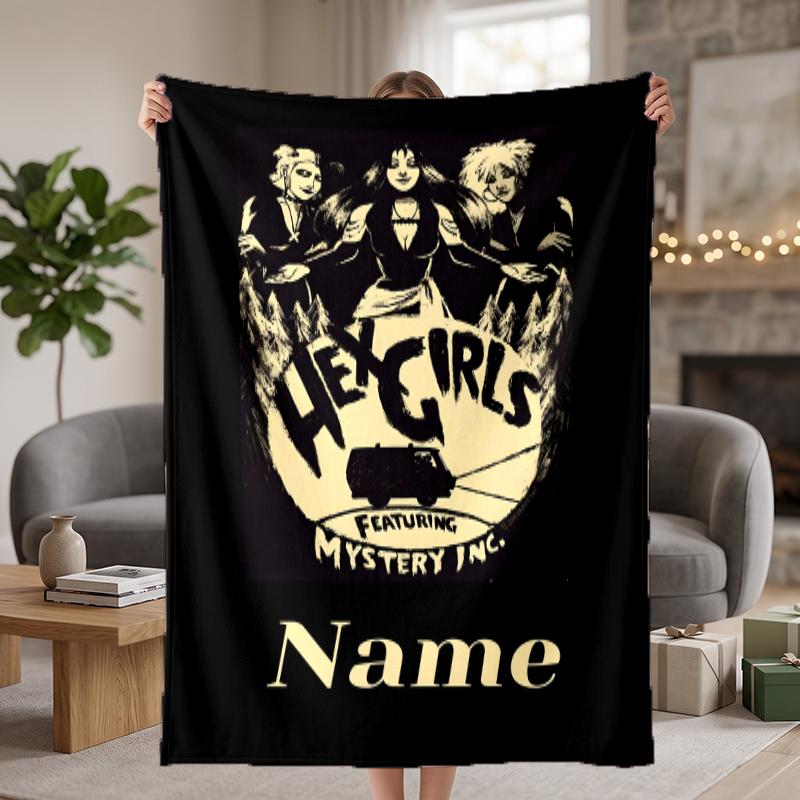 Hex Girls Custom Flannel Blankets Soft Warm Cozy Throws for Home Decor Holiday Gifts