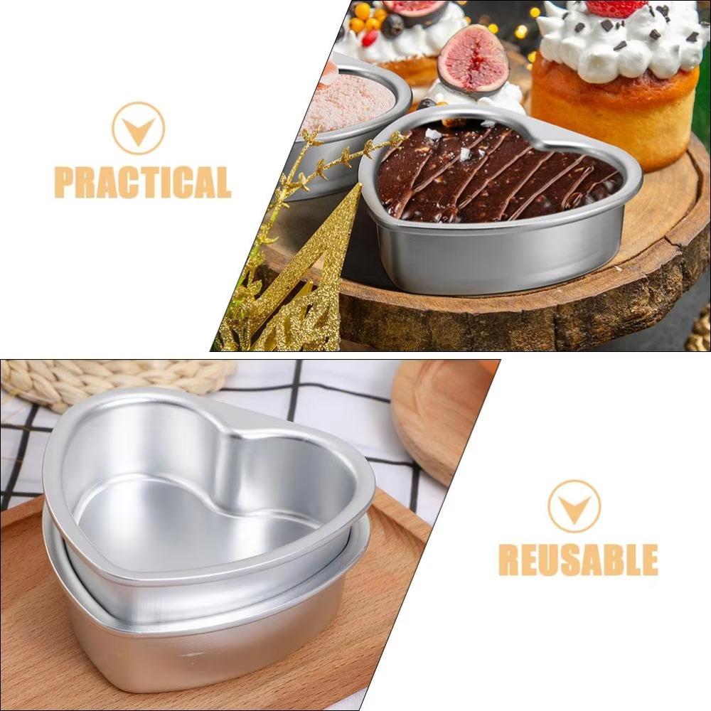 Removable Bottom Heart Shaped Cake Pan Non Stick Metal Heart Cake Baking Pan Mousse