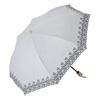 Parasol UV Protection Light Blocking Heat Shielding Folding Umbrella For Sunny or Rainy Weather Laminated Fabric Cool Plus Leaf Embroidery Chambray