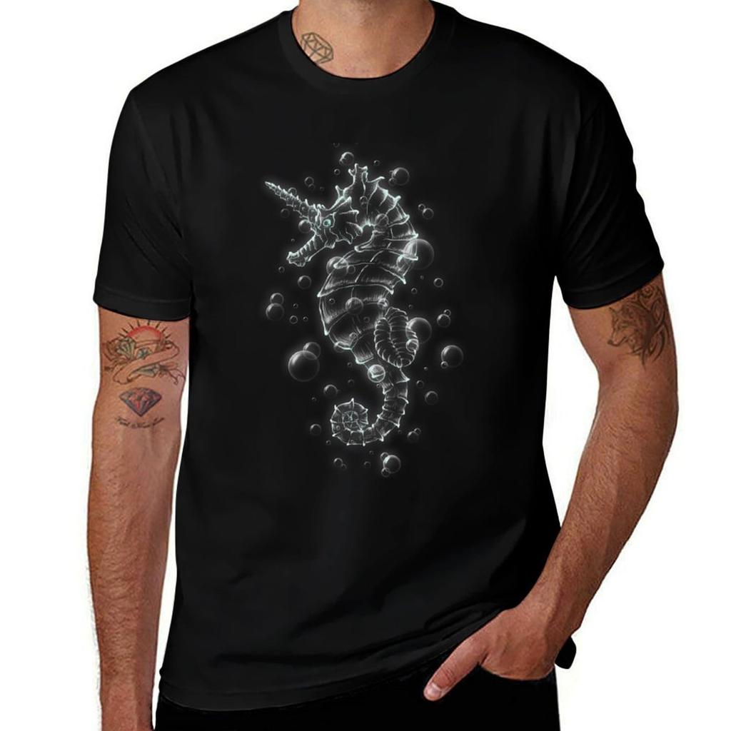 Seahorse Tshirt Plus Size Workout Short Sleeve Top