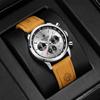 Luxury Mens Watch Fashion Leather Luminous Calendar Business Man Watch Waterproof Chronograph Gold Quartz Watches for Men