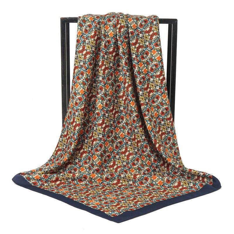 2021 Design Brand Women Square Silk Scarf Chain Print Head Scarfs Female Satin Hijab Scarves Shawl Wrap Lady Headband Foulard