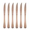 6pcs High Quality Stainless Steel Rose Gold Steak Knife In Dinnerware Set Restaurant Sharp Steak Knives Tableware Cutlery Set