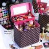 Вместительная женская косметичка с зеркалом - Новинка 2025 года, высококачественный футляр для хранения косметики.