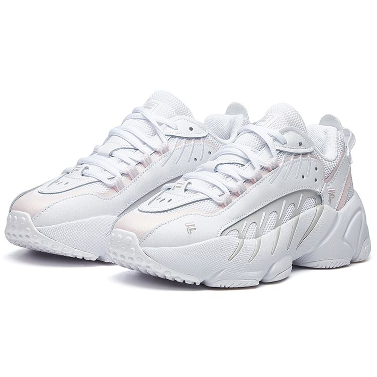 FILA Women's White Silver Low Top Retro Casual Sneakers F12W021103FSP