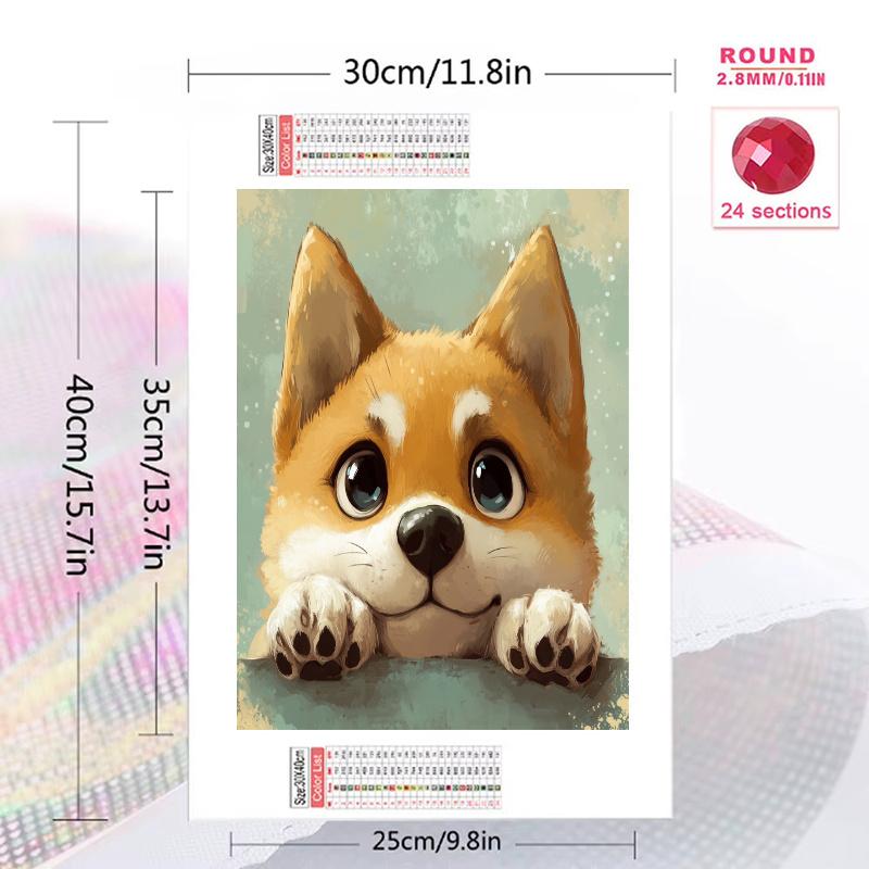 Cute Shiba Inu Pattern 3pcs 100% Round Full Drill 5D DIY Diamond Painting Embroidery Cross Stitch Rhinestone Décor