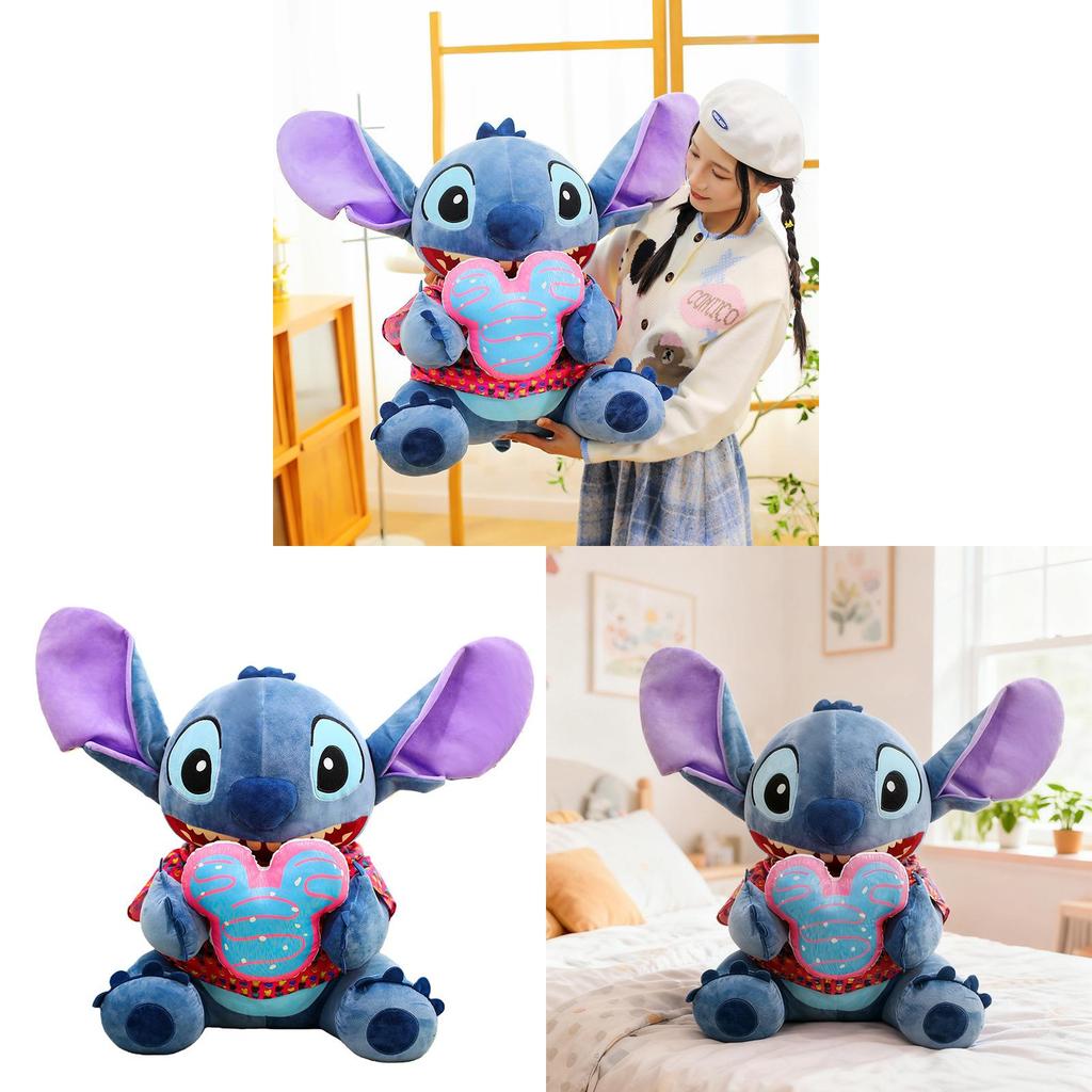 Stitch Plush Toy Holding Macarons Designs For Kids Gift And Collectors
