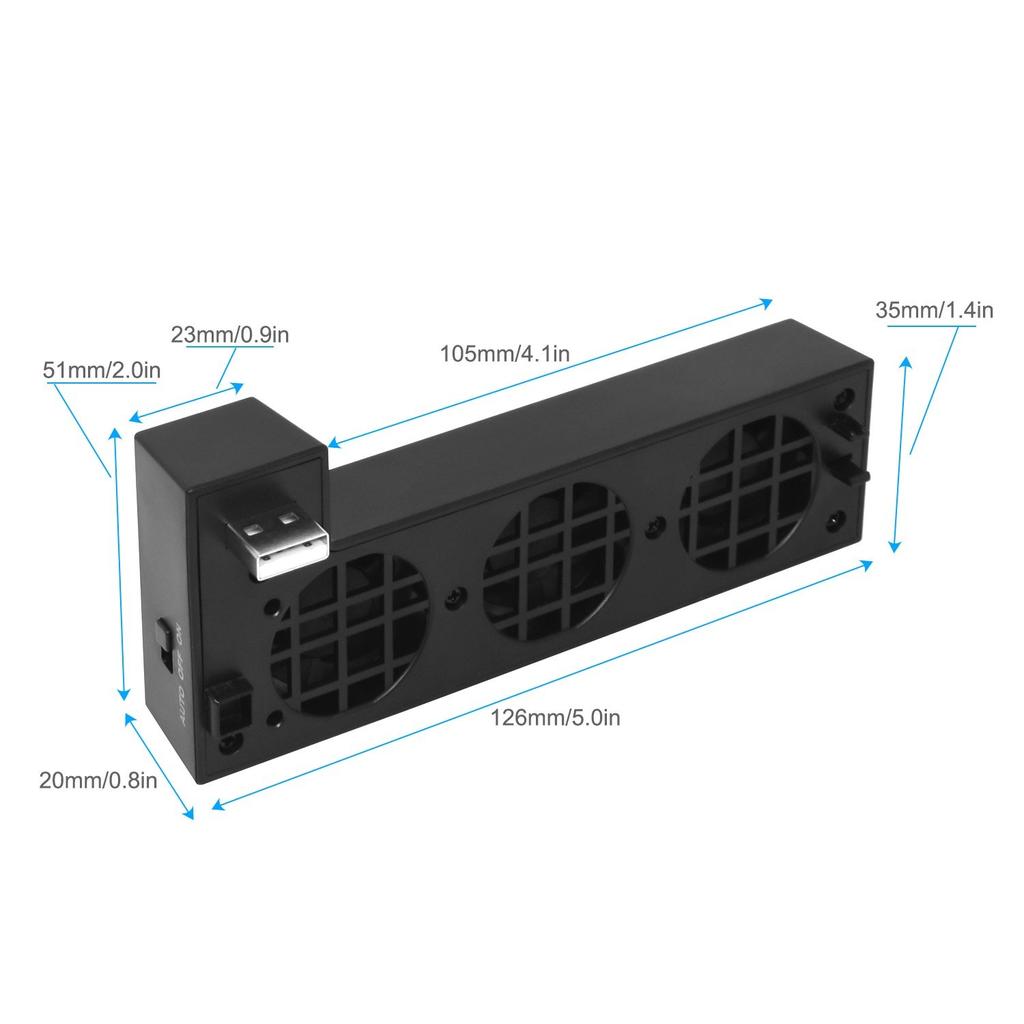 USB Cooling Fan Compatible with Xbox One X Console, Cooling System Compatible with 3 Cooling Fans and 2.0 USB Port - Only Compatible with Xbox One X