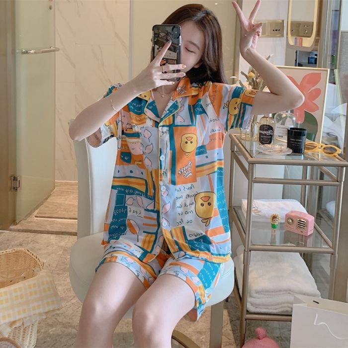 Pajama Set for Women In Summer, Cute Strawberry Print, Sweet Girly Korean Style Casual Design, Soft and Simple Pajamas for Women