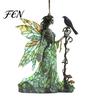 Durable Acrylic Decor Stained Glass Style Skeleton Fairy Window Hanging Suncatcher, Decorative Ornament with Butterfly Wings Home Interior Decorations