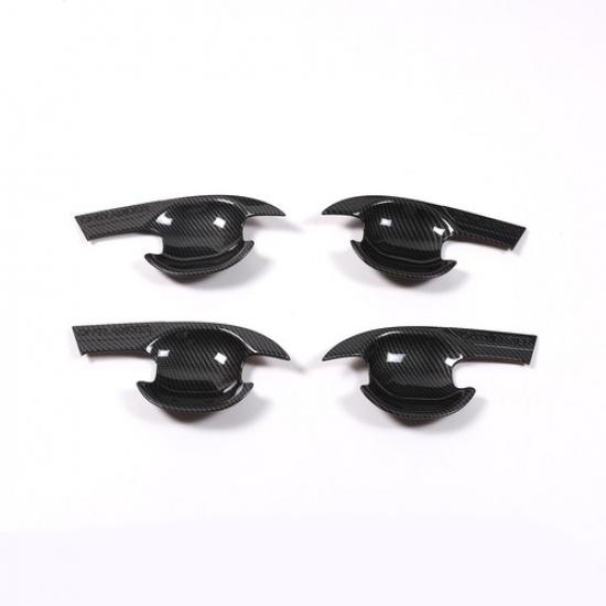 ABS Carbon Fiber Car Door Handle Bowl Cover Trim For Mitsubishi Outlander 13-21