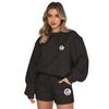 2026 autumn and winter new American Spice Girl gray crew neck shorts sweater jacket small casual suit