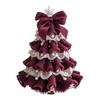Handmade Crochet Christmas Tree DIY Crochet Christmas Tree Kit with Bow Faux Pearl Decor Holiday Craft Starter Set for Beginners