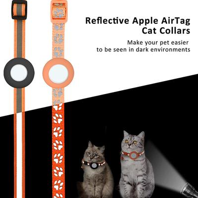2 шт. ошейник для питомца Apple Airtag для собак и кошек, чехол для ошейника Airtag, светоотражающий регулируемый ошейник Airtag, защитный чехол от царапин