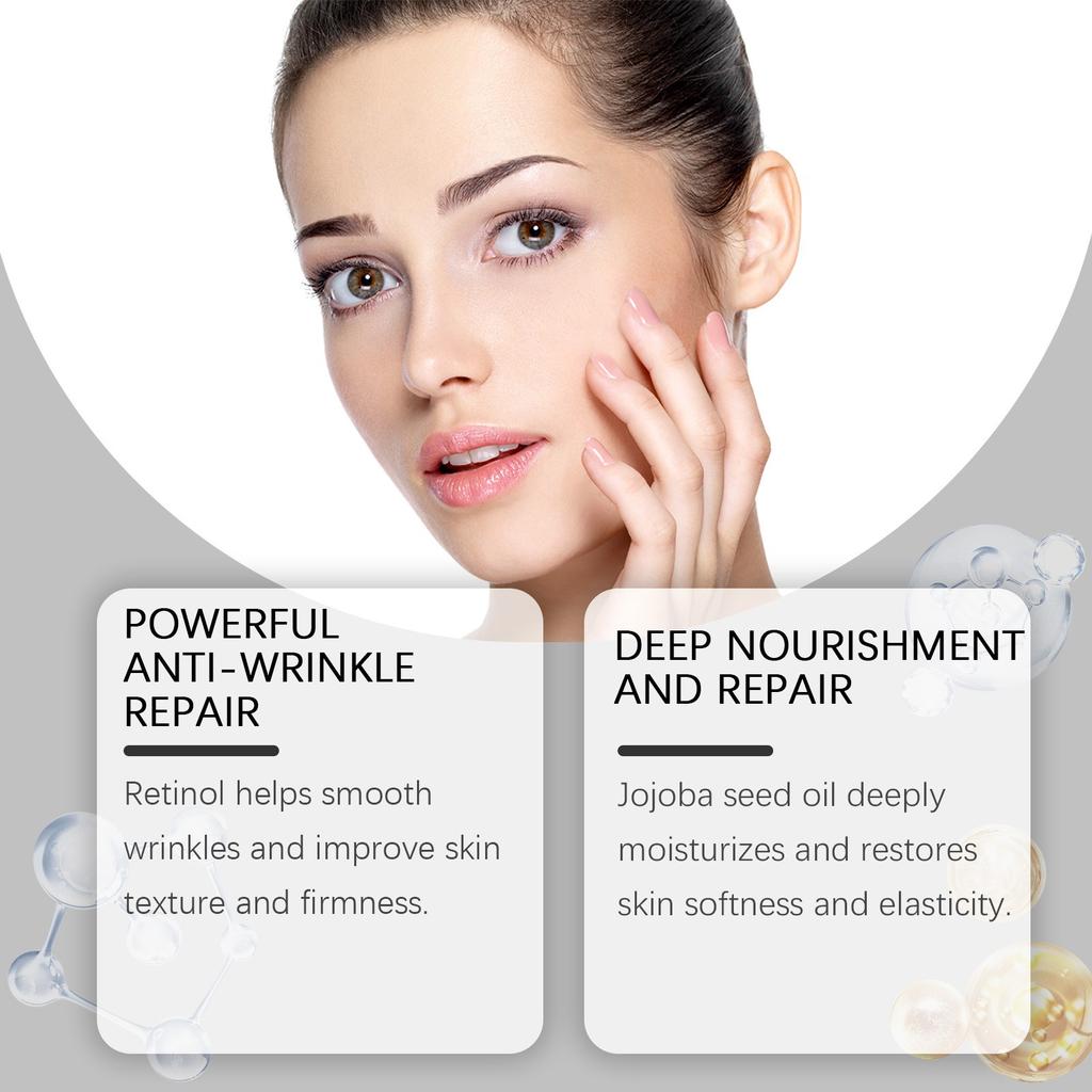 Крем для ухода за кожей с ретинолом, осветляет мелкие морщины, увлажняет, смягчает и питает кожу