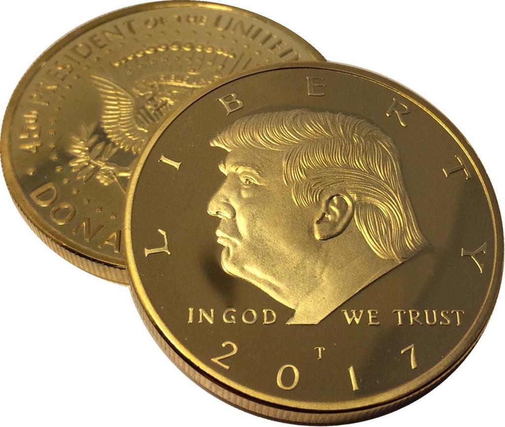 Donald Trump Gold Coin 2017, Gold Plated Collectable Coin, 45th President, Certificate of Authenticity Official GOPBOX