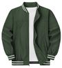 KEFITEVD Stadium Solid Lightweight Size Men's Jacket, Color, Outerwear, Green, 3XL, Baseball/Golf Jacket, Spring/Autumn