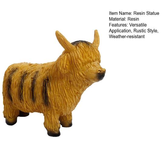 Статуя подсвеченной шотландской коровы, полимерная скульптура животного со светодиодной подсветкой, деревенская светящаяся фигурка шотландской коровы для украшения фермерского дома, крыльца, сада, газона