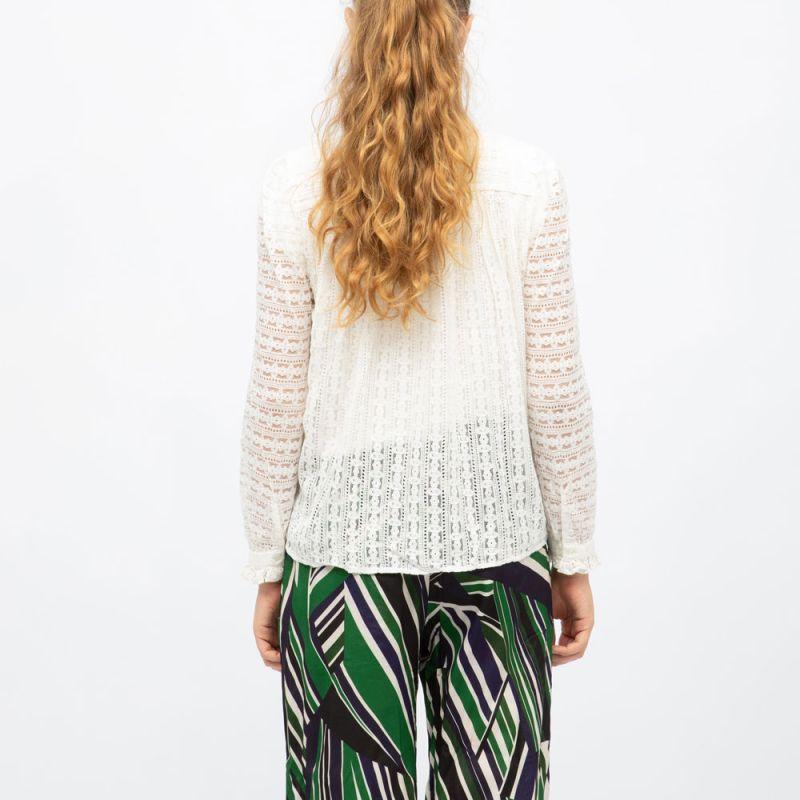 Blouse blanc écru dentelle betsy col montant Femme LA PETITE ETOILE