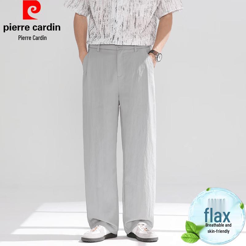 Pierre Cardin Мужские повседневные брюки из смесовой льняной ткани