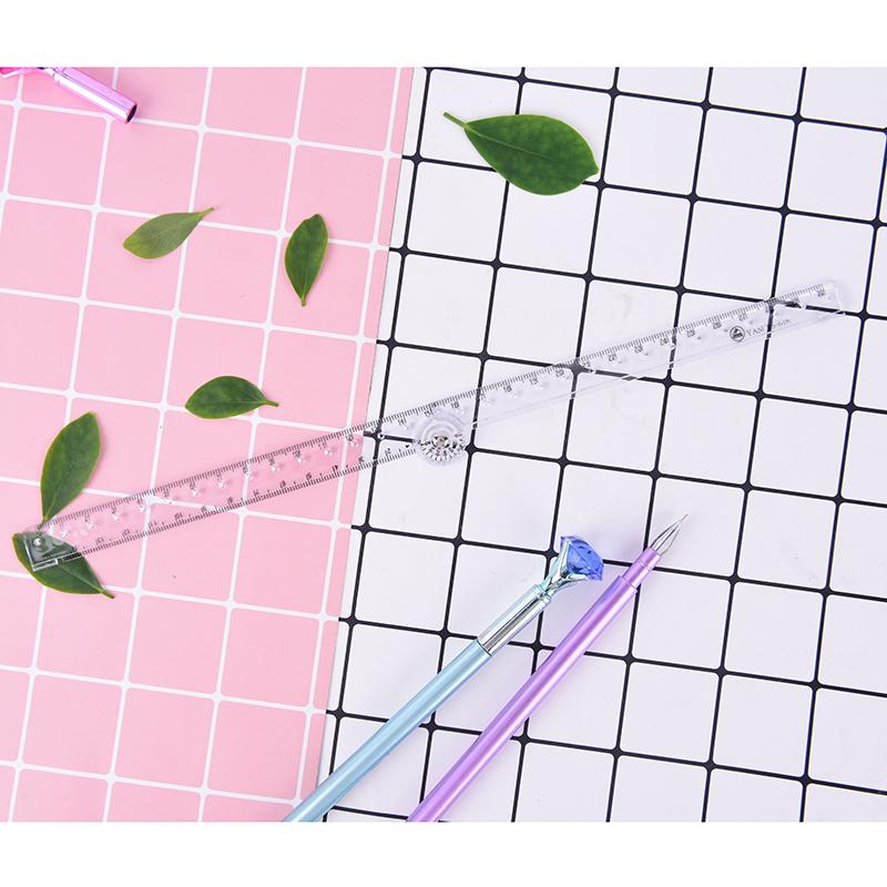 Clear Plastic Acrylic Folding Straight Rulers 30Cm Drawing Kid School Supplies