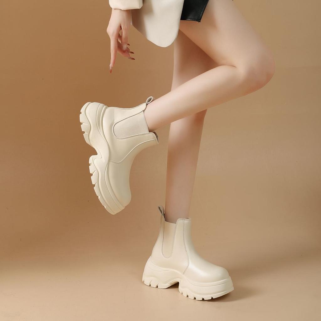 Платформа Ботинки Мартин Женские 2025 Осень Новая Мода Универсальные 34 Размер Кампус Ветер Крутой Тренд Средняя Труба Челси Короткие Ботинки