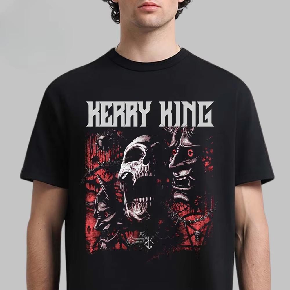 Kerry King Thrash Metal Graphic Tee Skull Demon Mask Heavy Metal Streetwear Casual Unisex