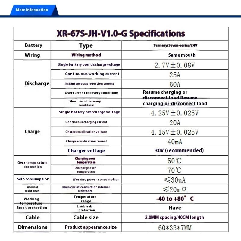 Bms 7S 24V 15A 20A 25A Литий-ионная Литиевая 18650 Защитная плата для заряда аккумулятора с температурной балансировкой для электровелосипеда/электросамоката