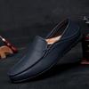 Мужская повседневная обувь из натуральной кожи, деловые туфли без застежек на плоской подошве, удобные официальные туфли, простые мужские мокасины, легкие мужские туфли для вождения