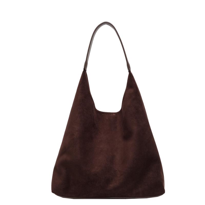 Ретро Повседневная Сумка для путешественников Большой Вместимости Женская Замшевая Сумка-тоут Niche Универсальная Сумка через Плечо