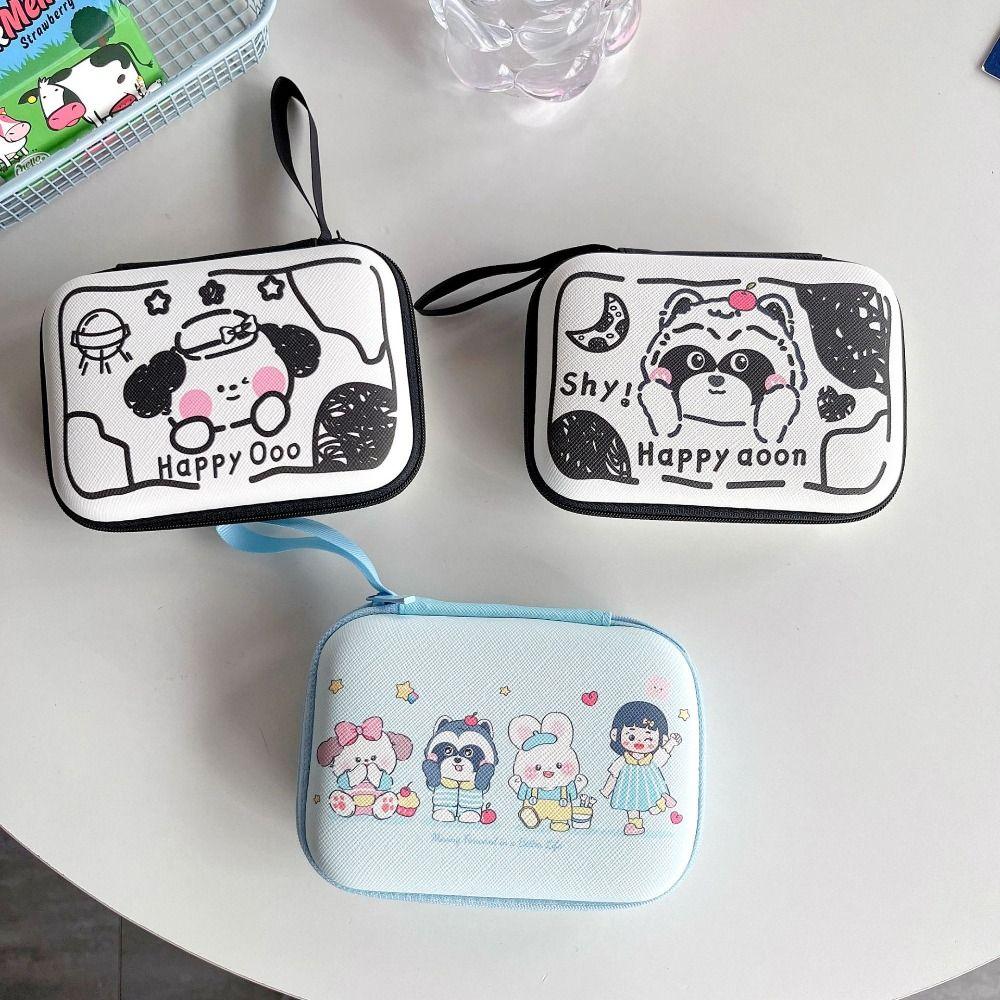 PU коробка для хранения кабеля данных прямоугольный чехол для хранения наушников для путешествий