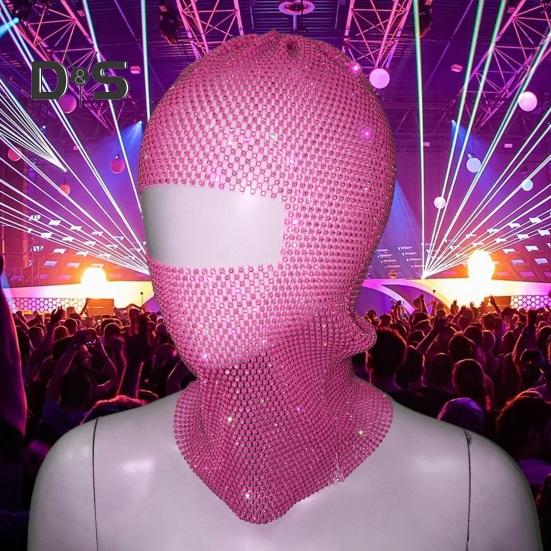 Головной убор с отделкой стразами, ажурный сетчатый дизайн, защита от солнца, открывающая глаза, для выступлений и фестивалей, повязка на голову